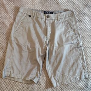 Fox Grey Flat Front Shorts Relaxed Fit